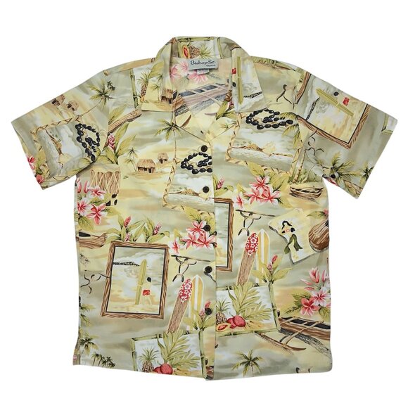 Bishop St. Apparel Hawaiian Surfer Short Sleeve Shirt, Size Small - Picture 1 of 8